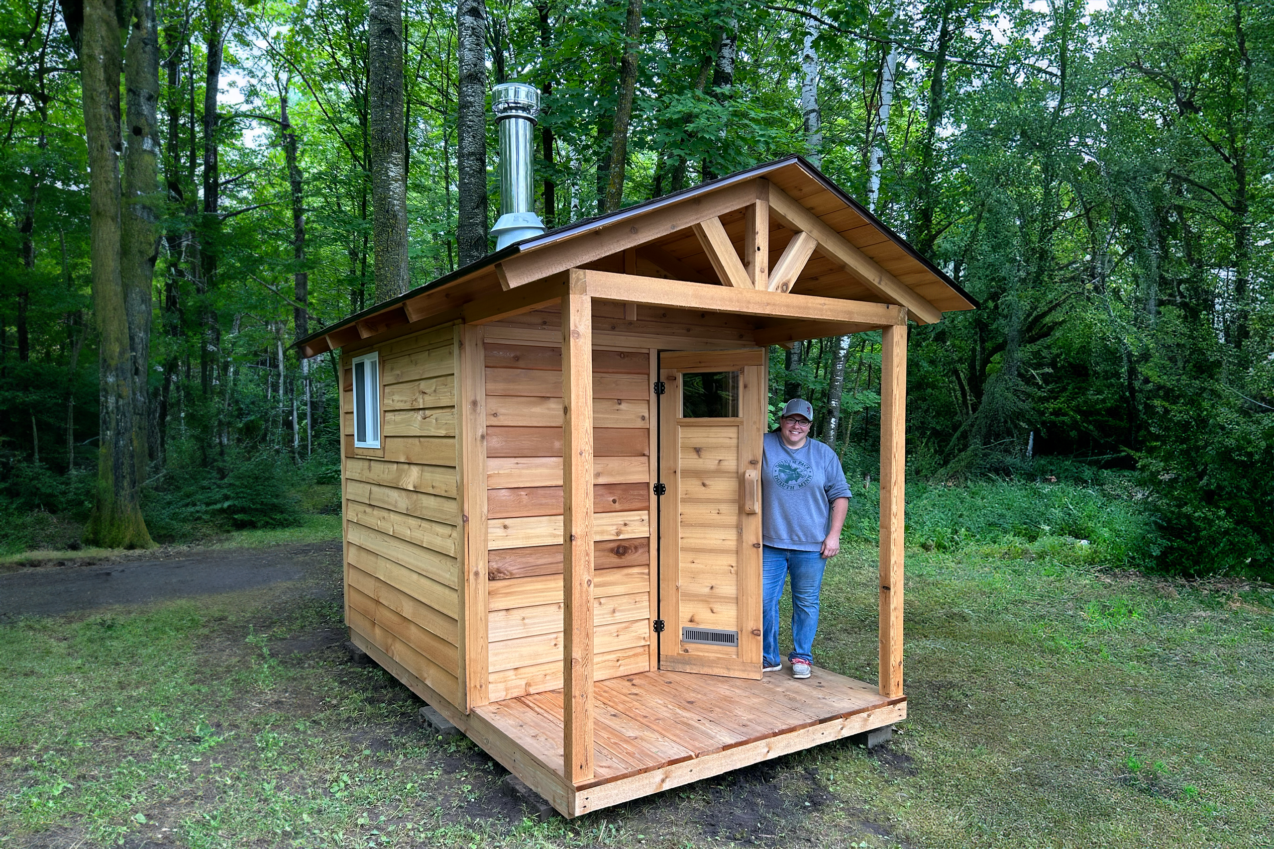 A beautiful sauna created by Metch's Custom Saunas.